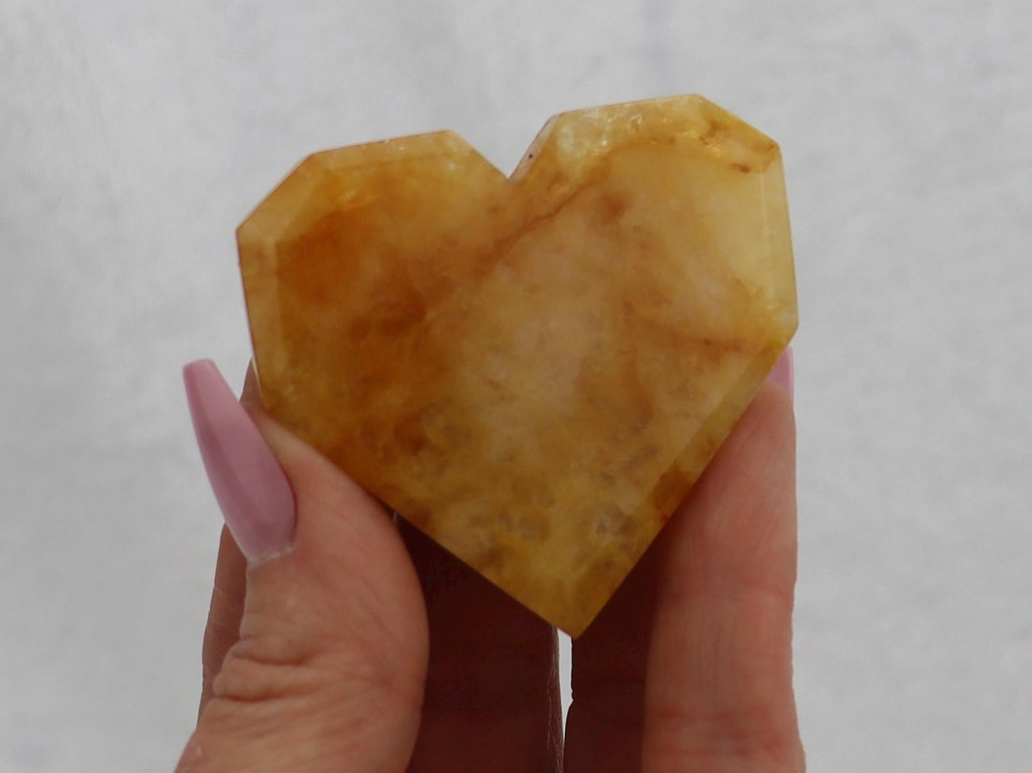 Golden Healer Crystal Heart Carving
