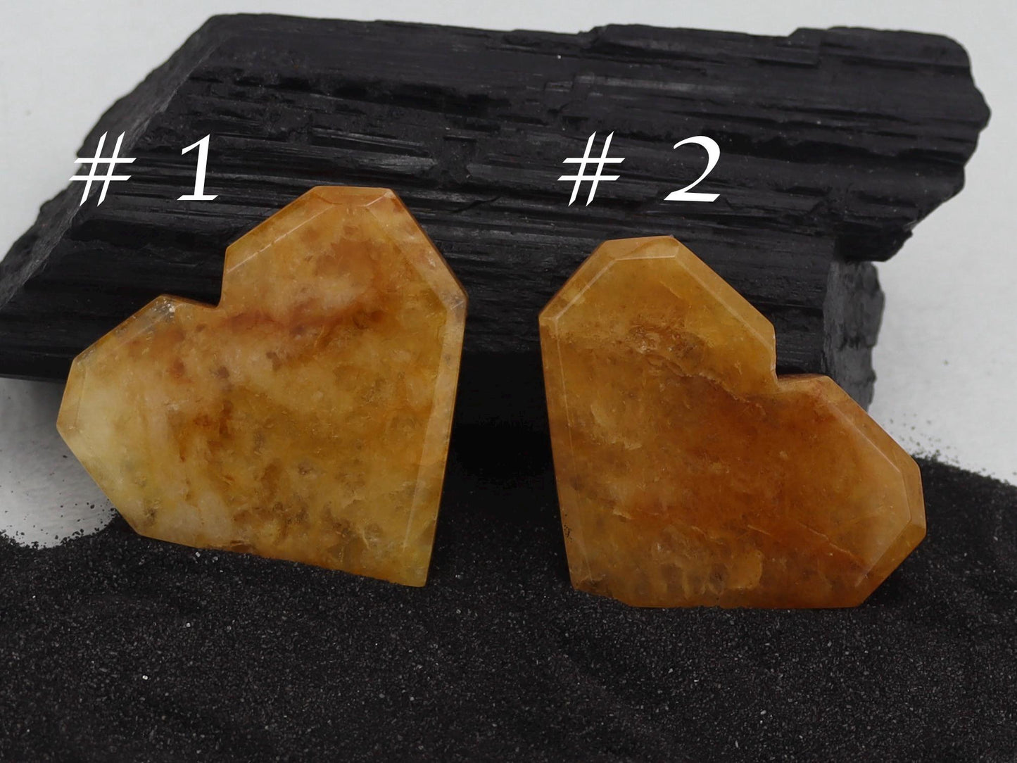 Golden Healer Crystal Heart Carving