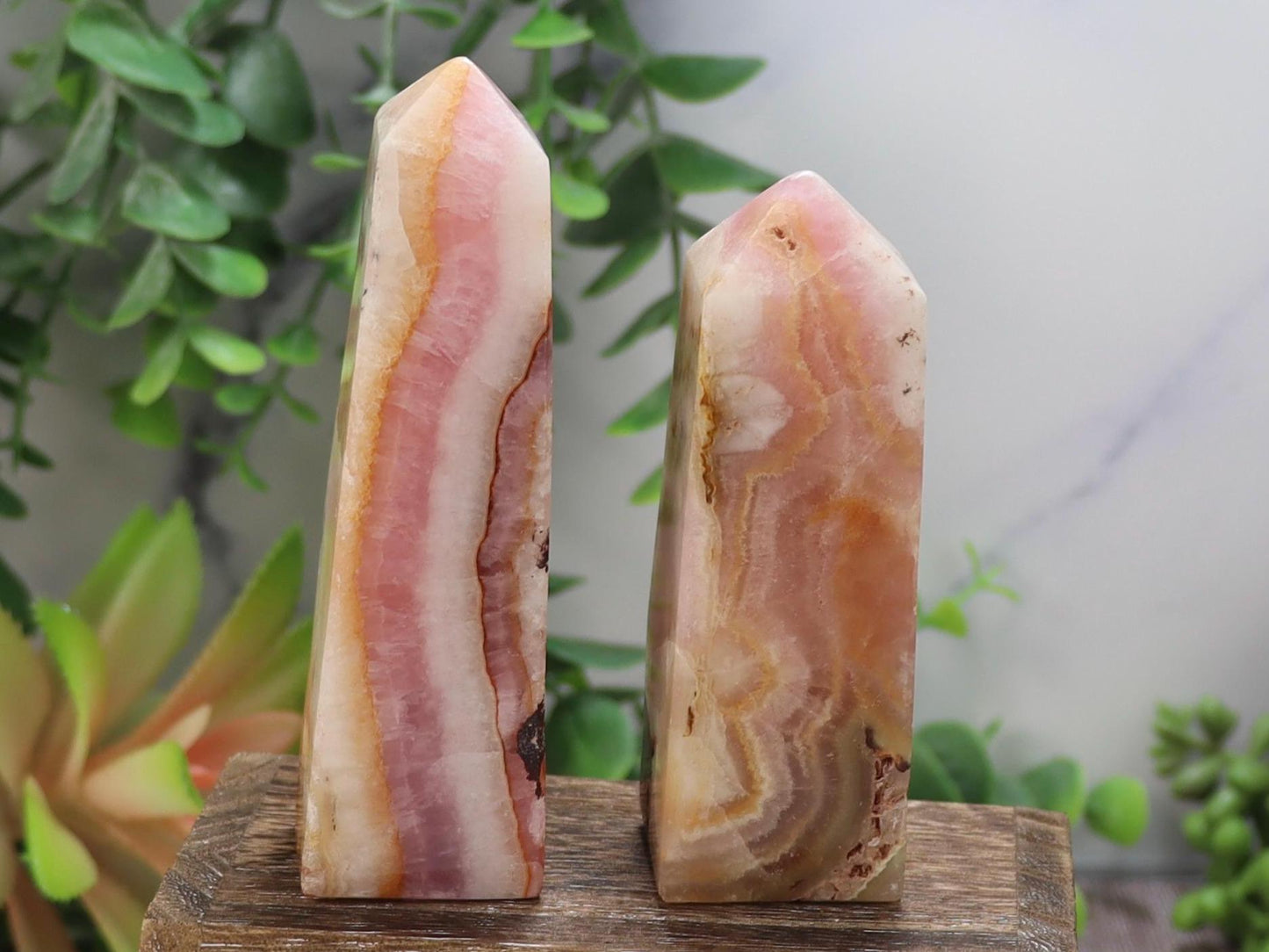 Pink Aragonite Tower: Rare Crystal Point, Pakistan