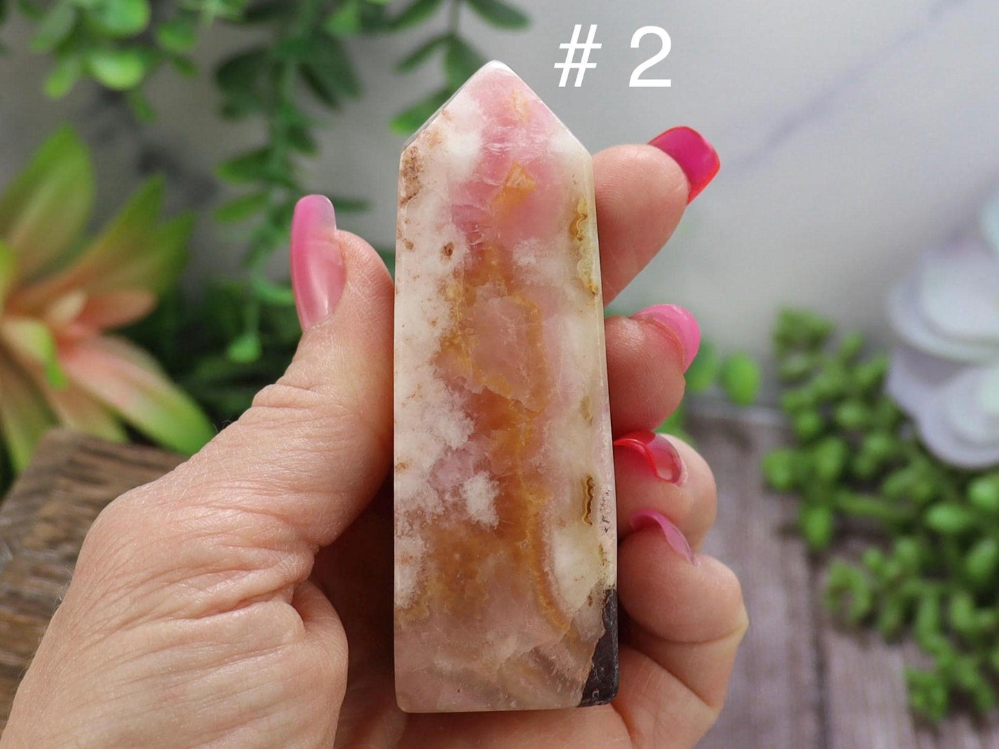 Pink Aragonite Tower: Rare Crystal Point, Pakistan