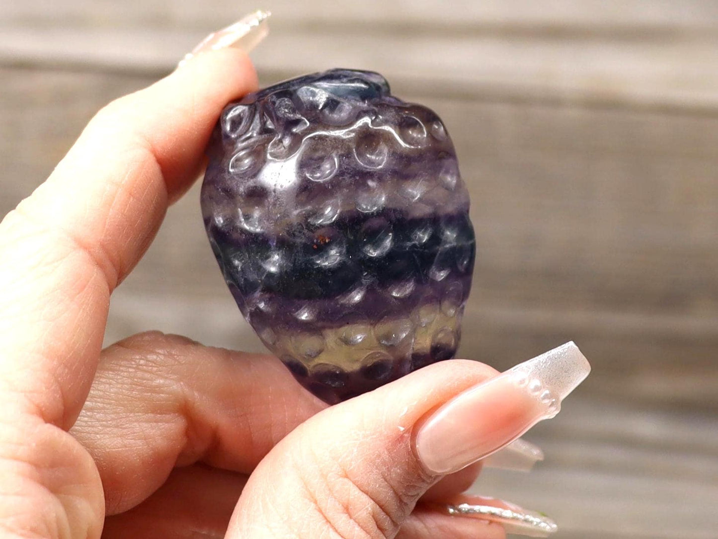 Fluorite Crystal Strawberry Carving