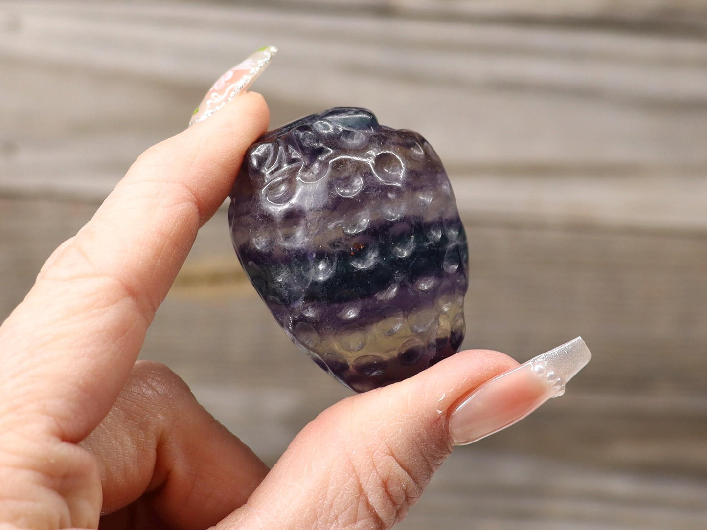 Fluorite Crystal Strawberry Carving