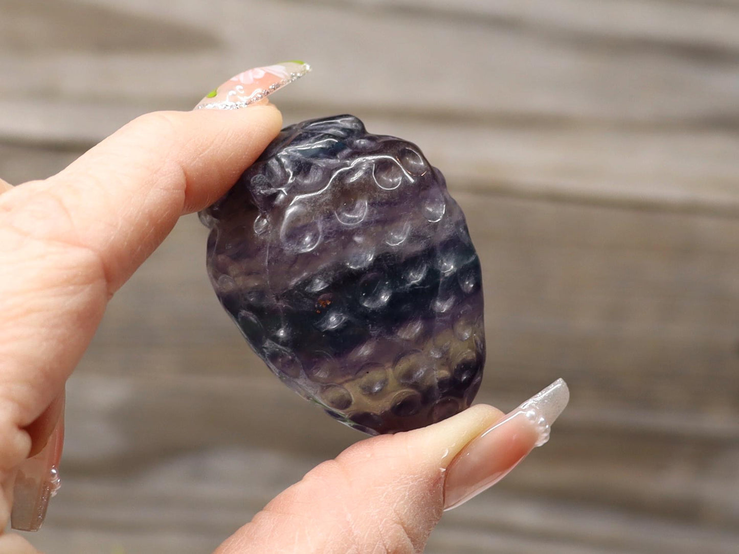 Fluorite Crystal Strawberry Carving