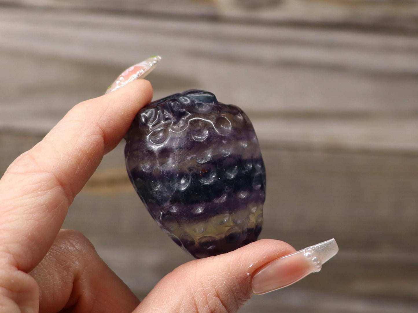 Fluorite Crystal Strawberry Carving