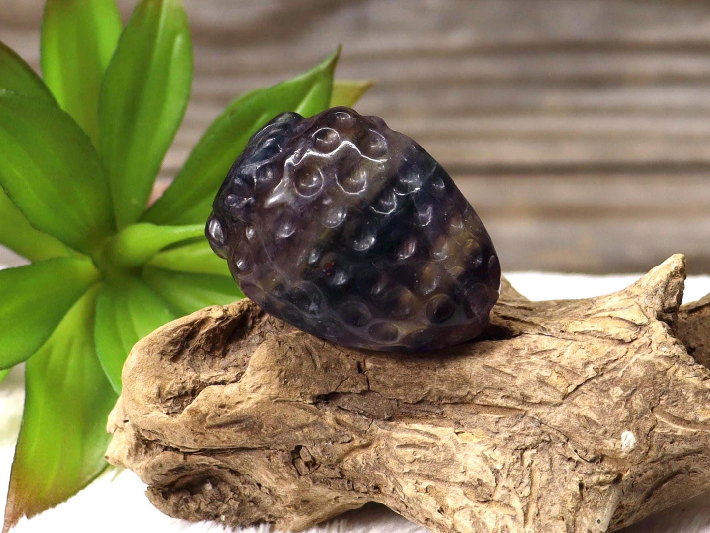 Fluorite Crystal Strawberry Carving