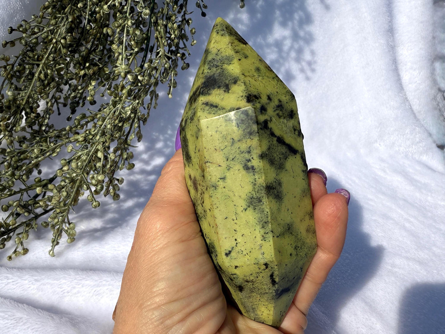 Leopard Stone Serpentine Double Terminated Point