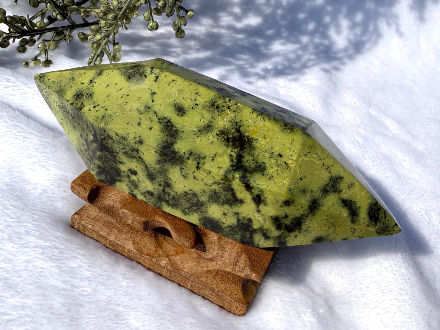 Leopard Stone Serpentine Double Terminated Point