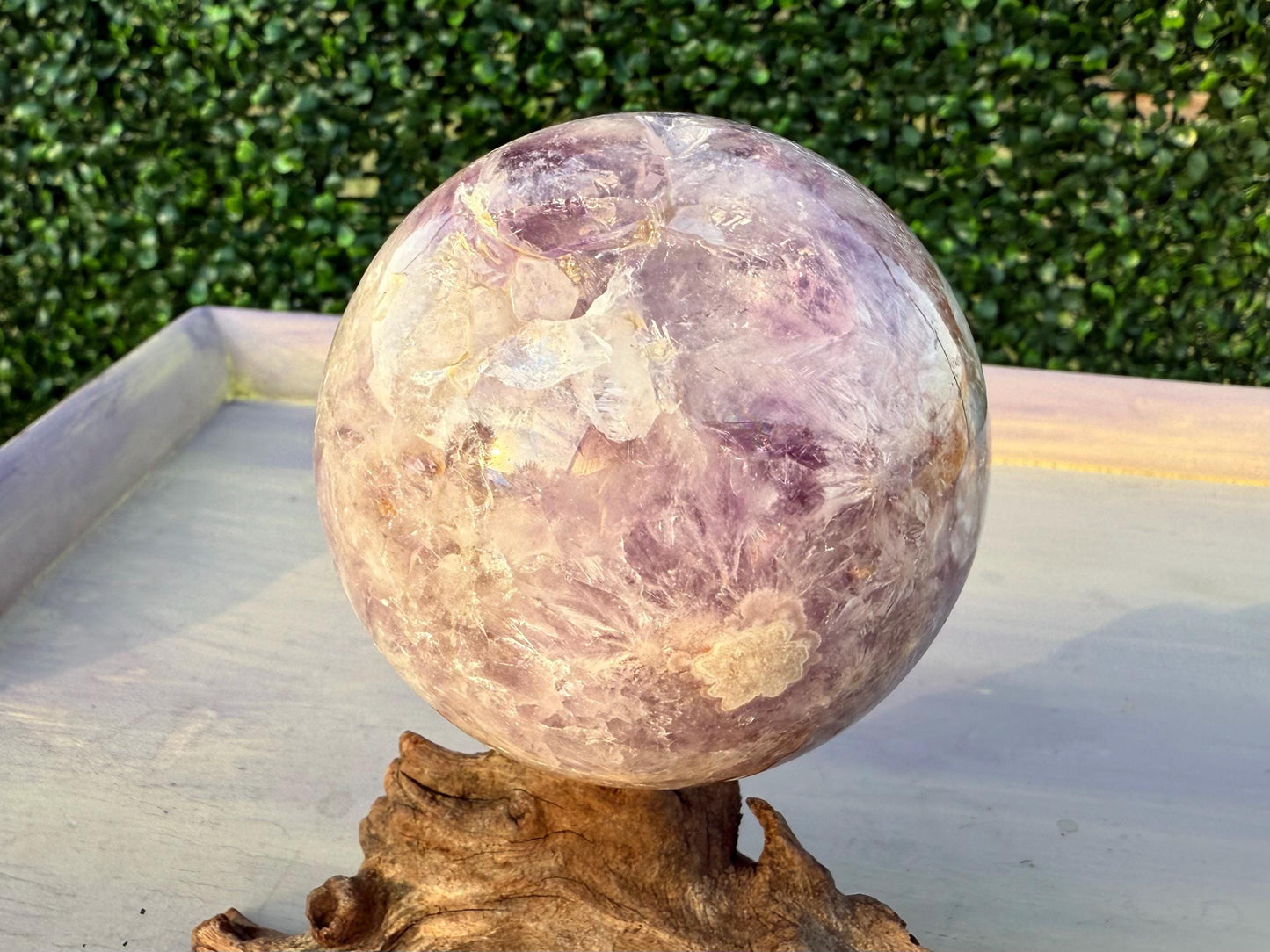 Amethyst Flower Agate Crystal Sphere