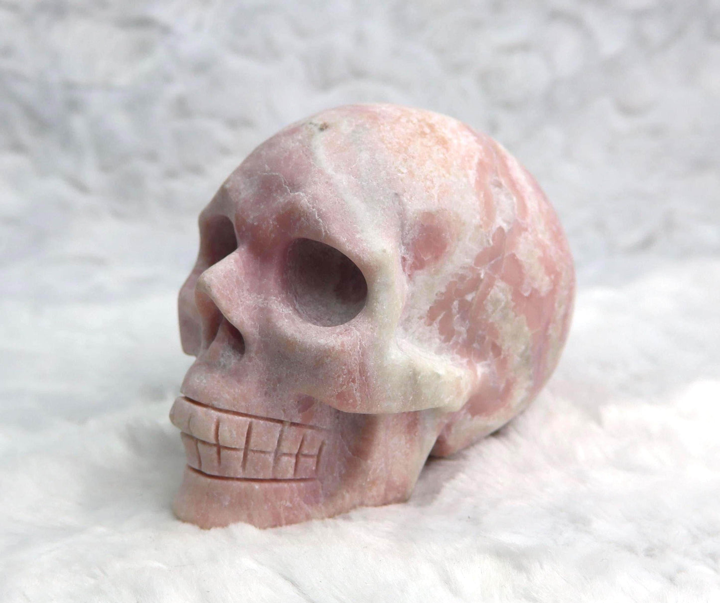 Pink Opal Skull Carving