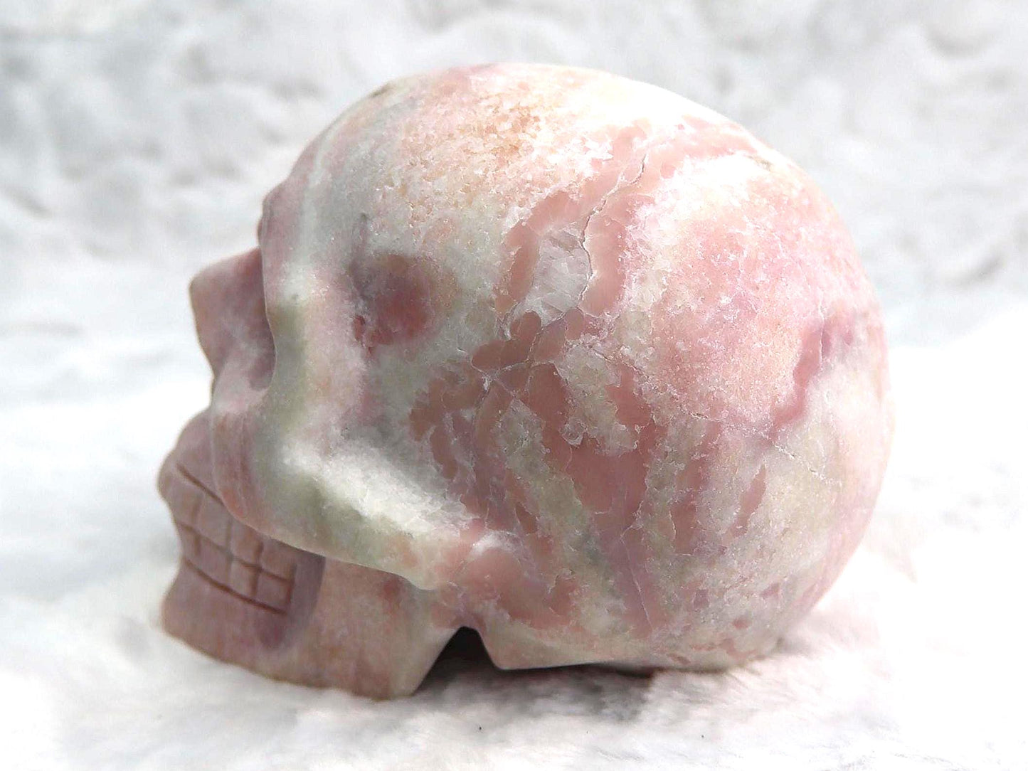 Pink Opal Skull Carving