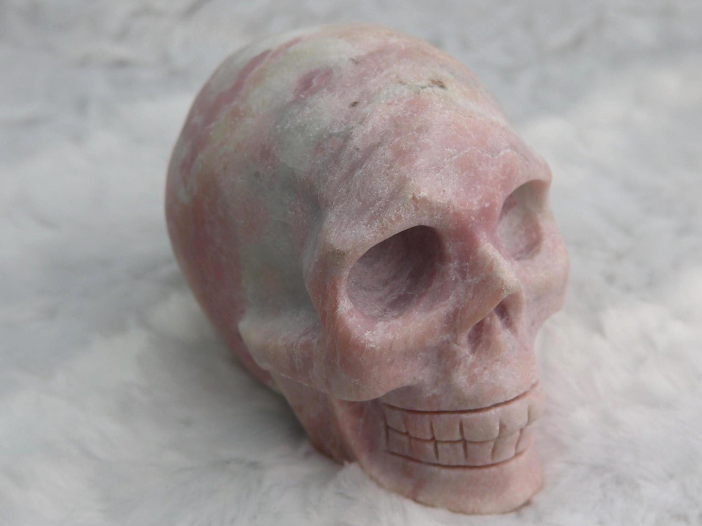 Pink Opal Skull Carving