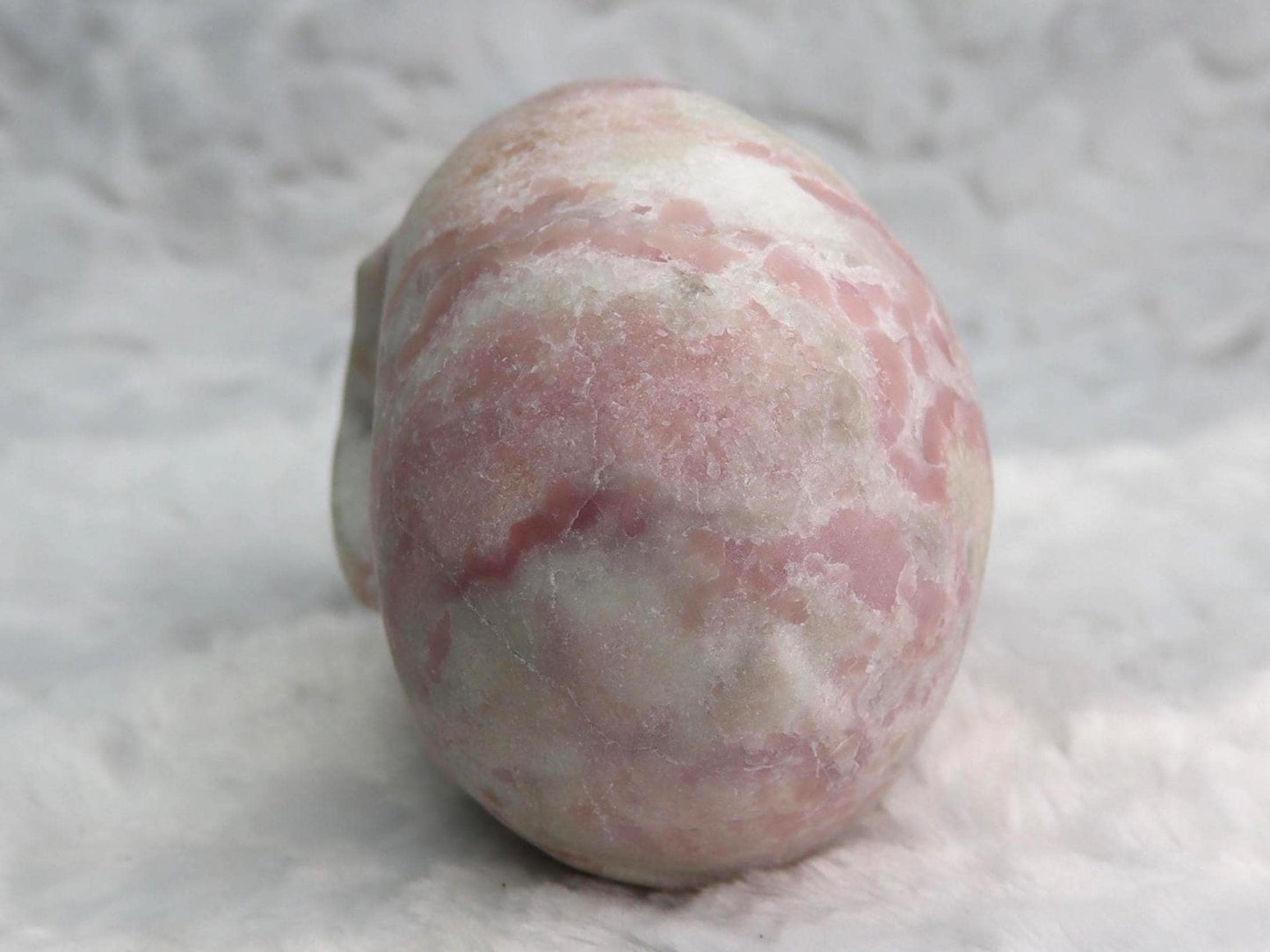 Pink Opal Skull Carving