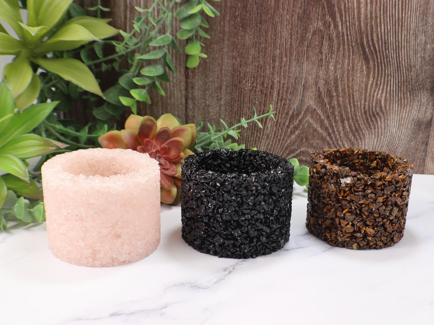 Crystal Chip Plant Pot: Desk Decor, Crystal Planter