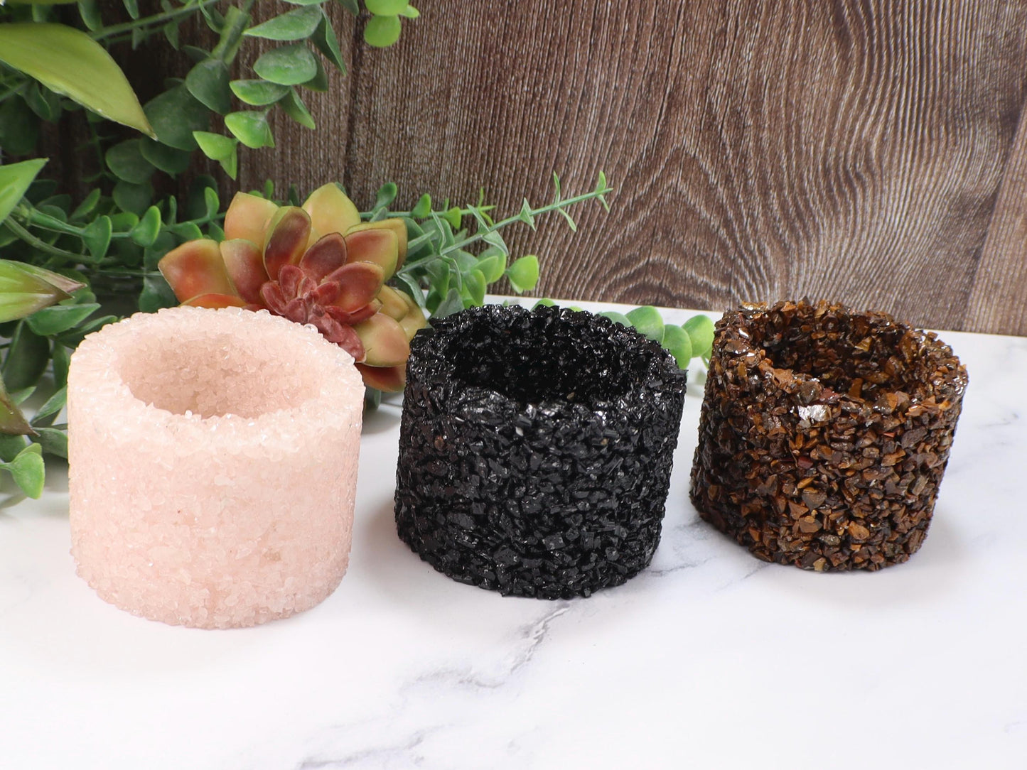 Crystal Chip Plant Pot: Desk Decor, Crystal Planter