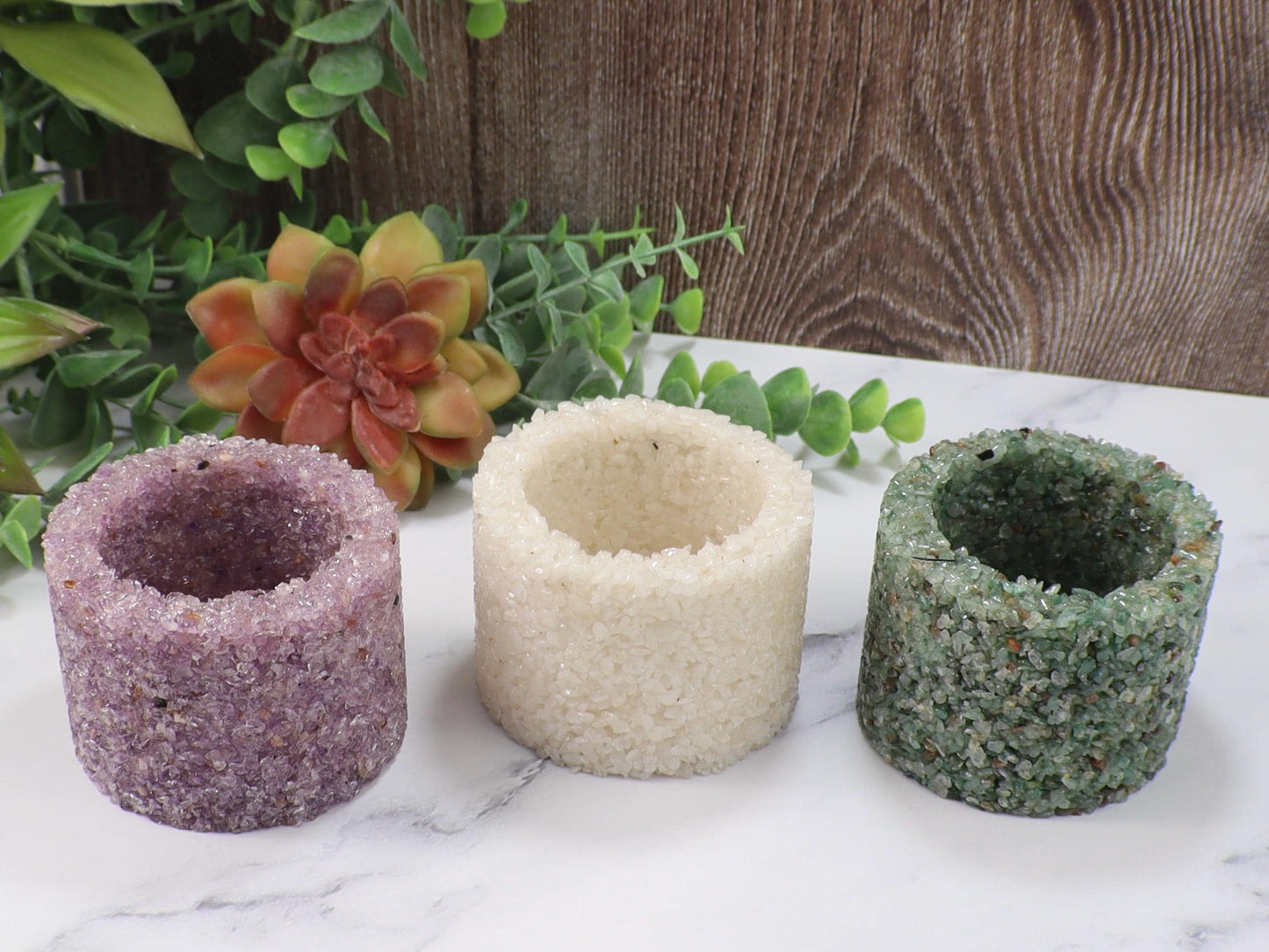 Crystal Chip Plant Pot: Desk Decor, Crystal Planter