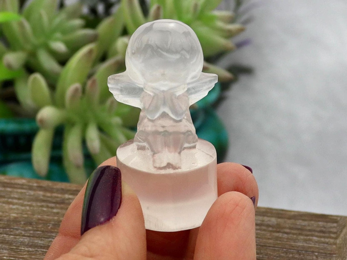 Selenite Baby Angel Carving