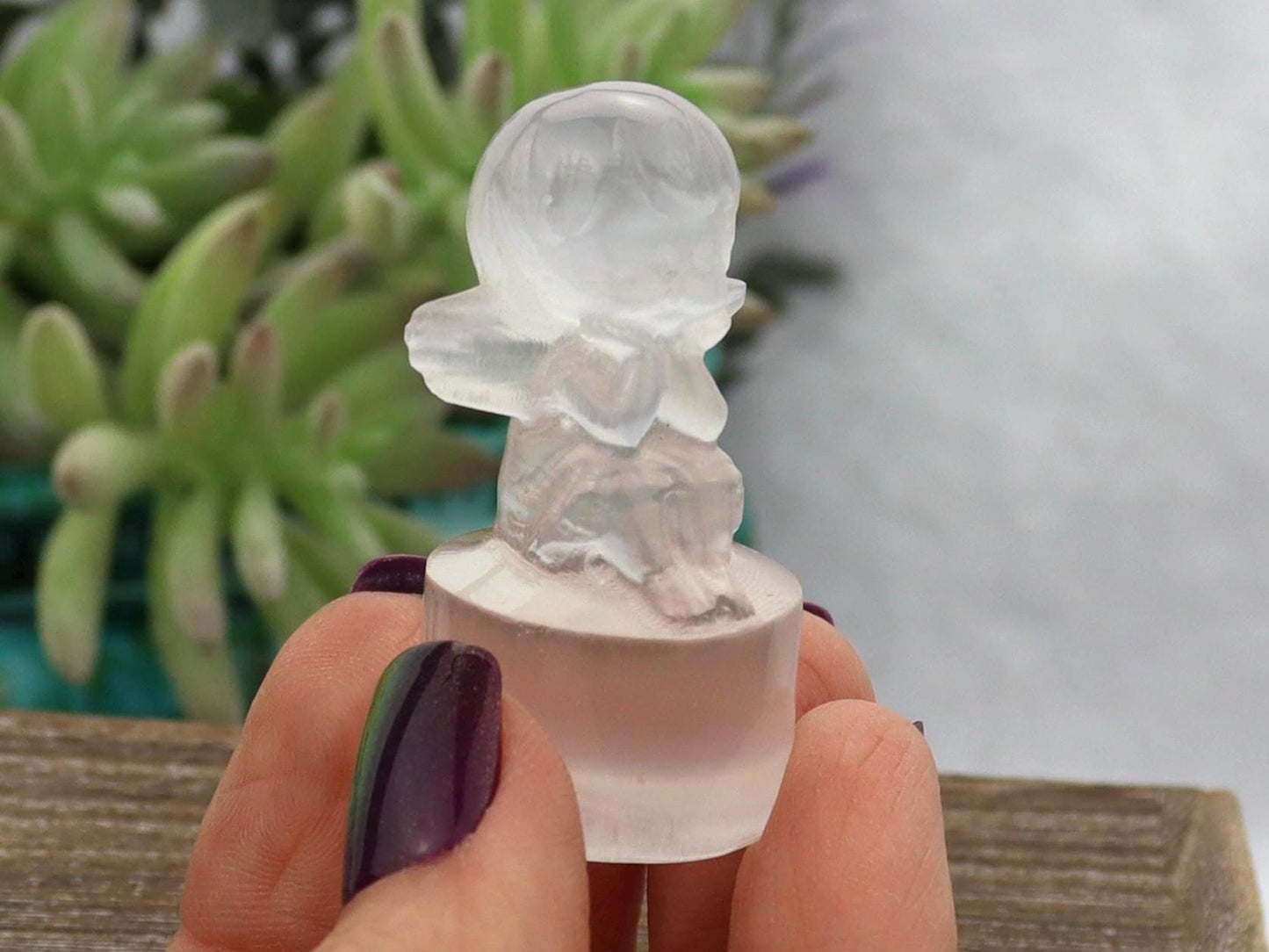 Selenite Baby Angel Carving