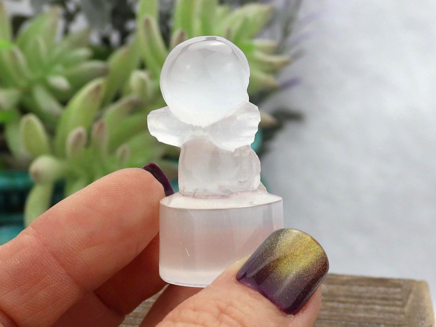 Selenite Baby Angel Carving