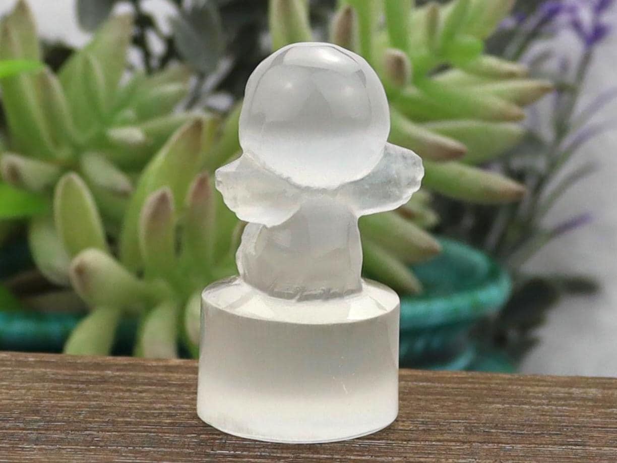 Selenite Baby Angel Carving