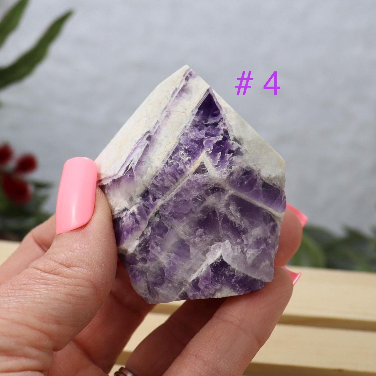 Chevron Amethyst Point: Semi Polished Dream Amethyst, Choose Your Favorite