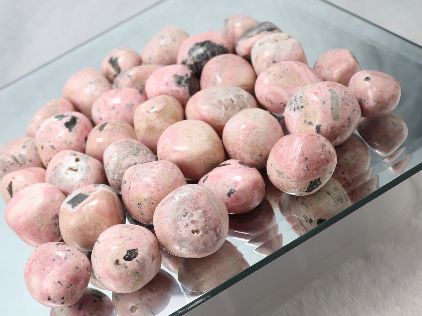 Rhodonite Tumbled Stones - Heart Chakra Healing Crystal - Peruvian Rhodonite