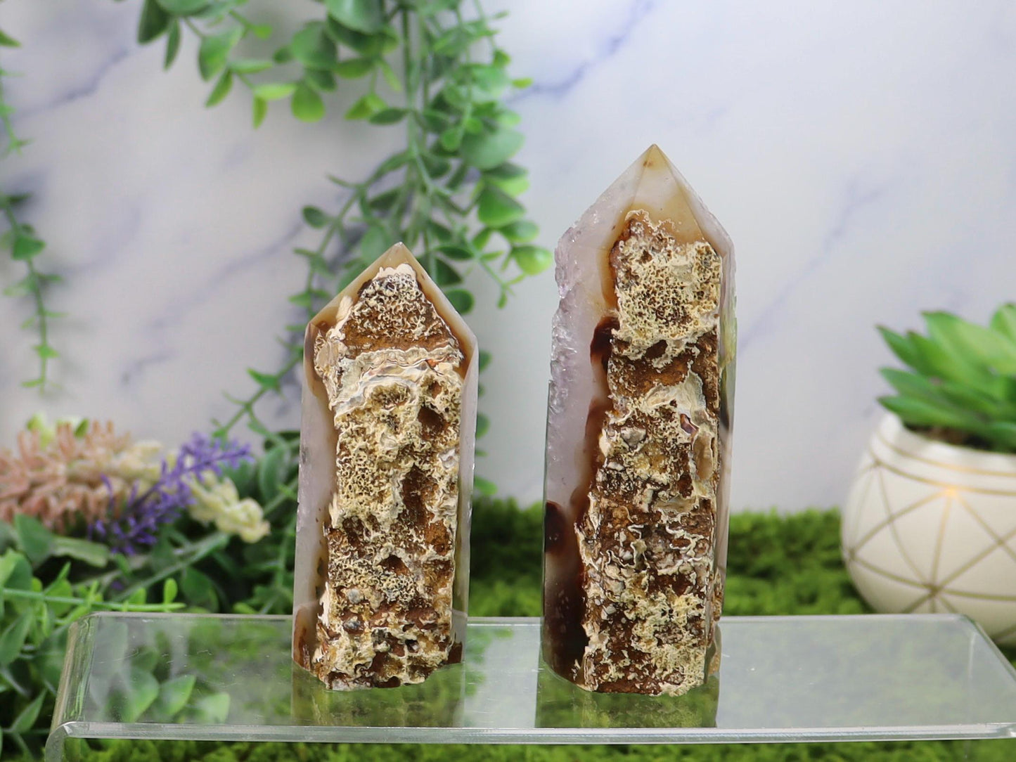 Druzy Amethyst Agate Tower