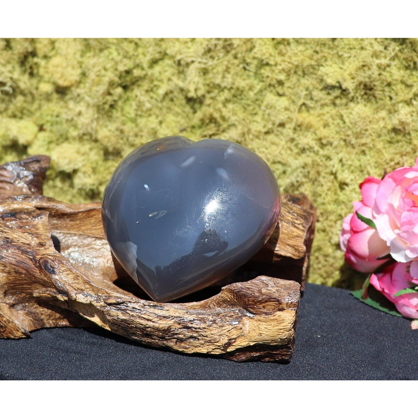 Orca Agate Crystal Heart