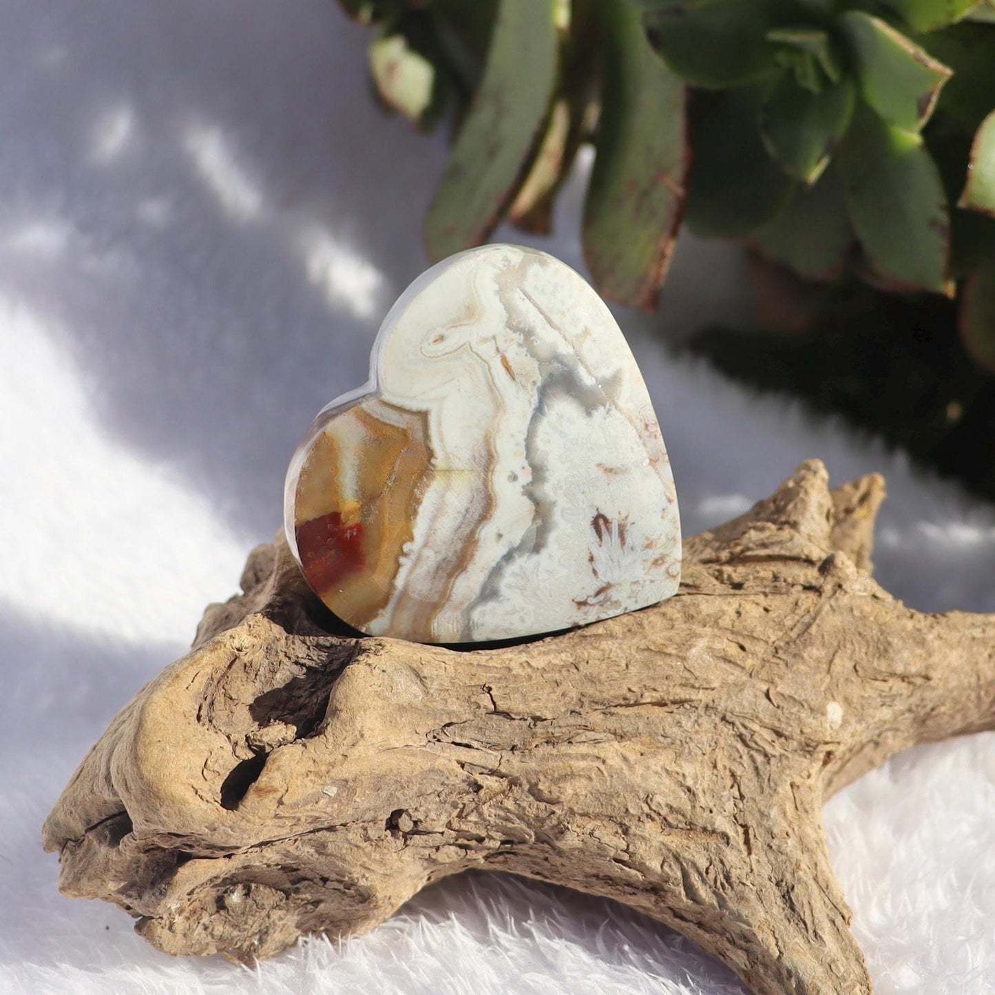 Mexican Crazy Lace Agate Heart
