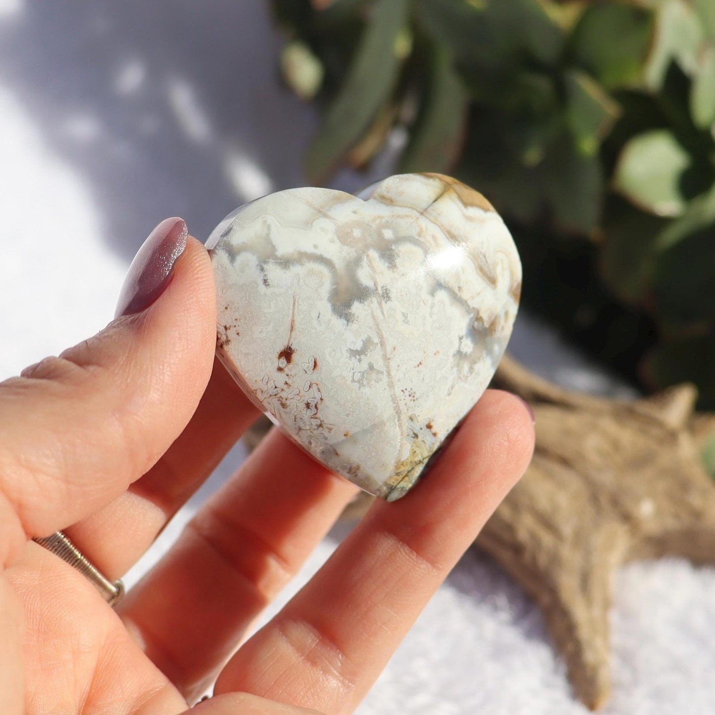 Mexican Crazy Lace Agate Heart
