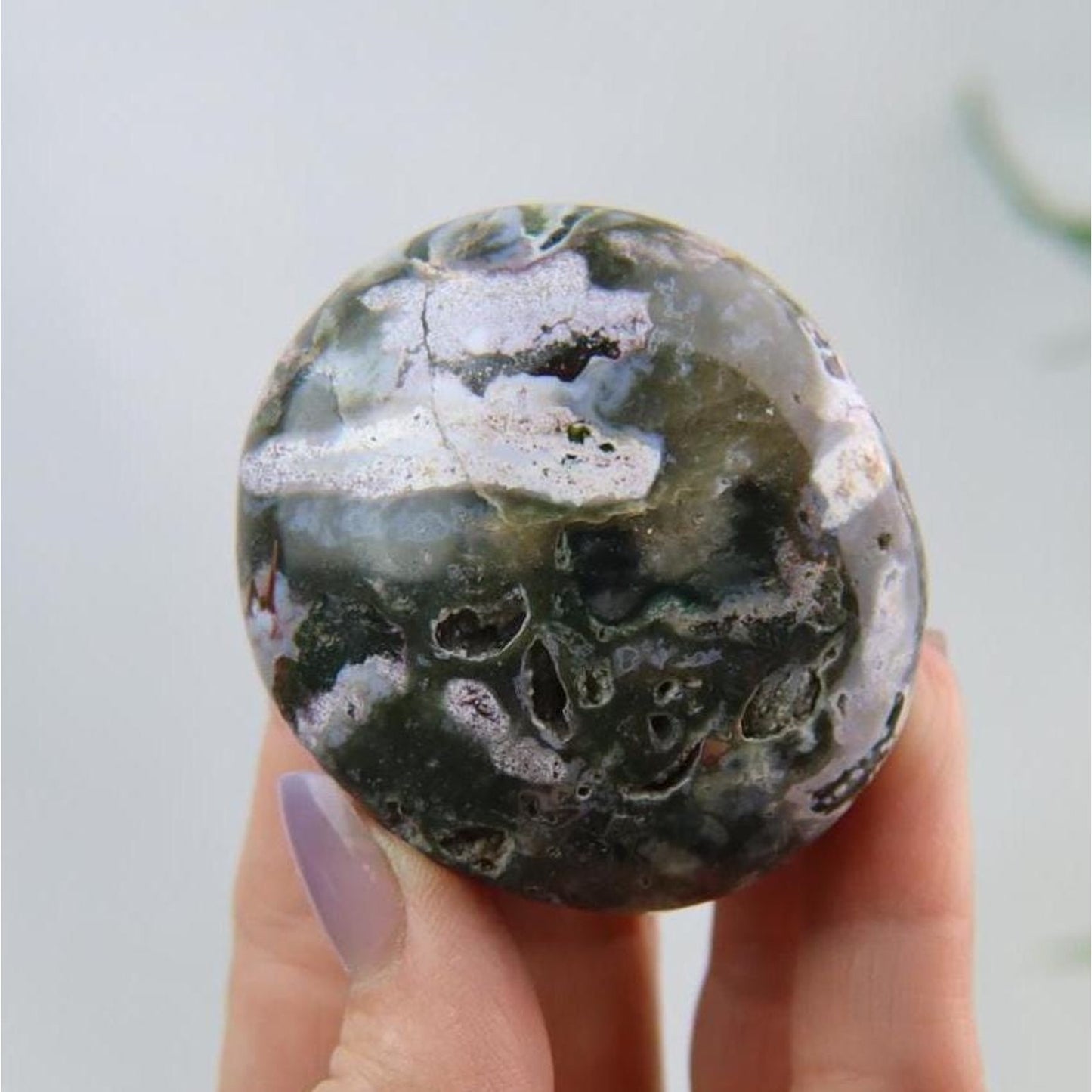 Cosmic Ocean Jasper Crystal Palm Stone