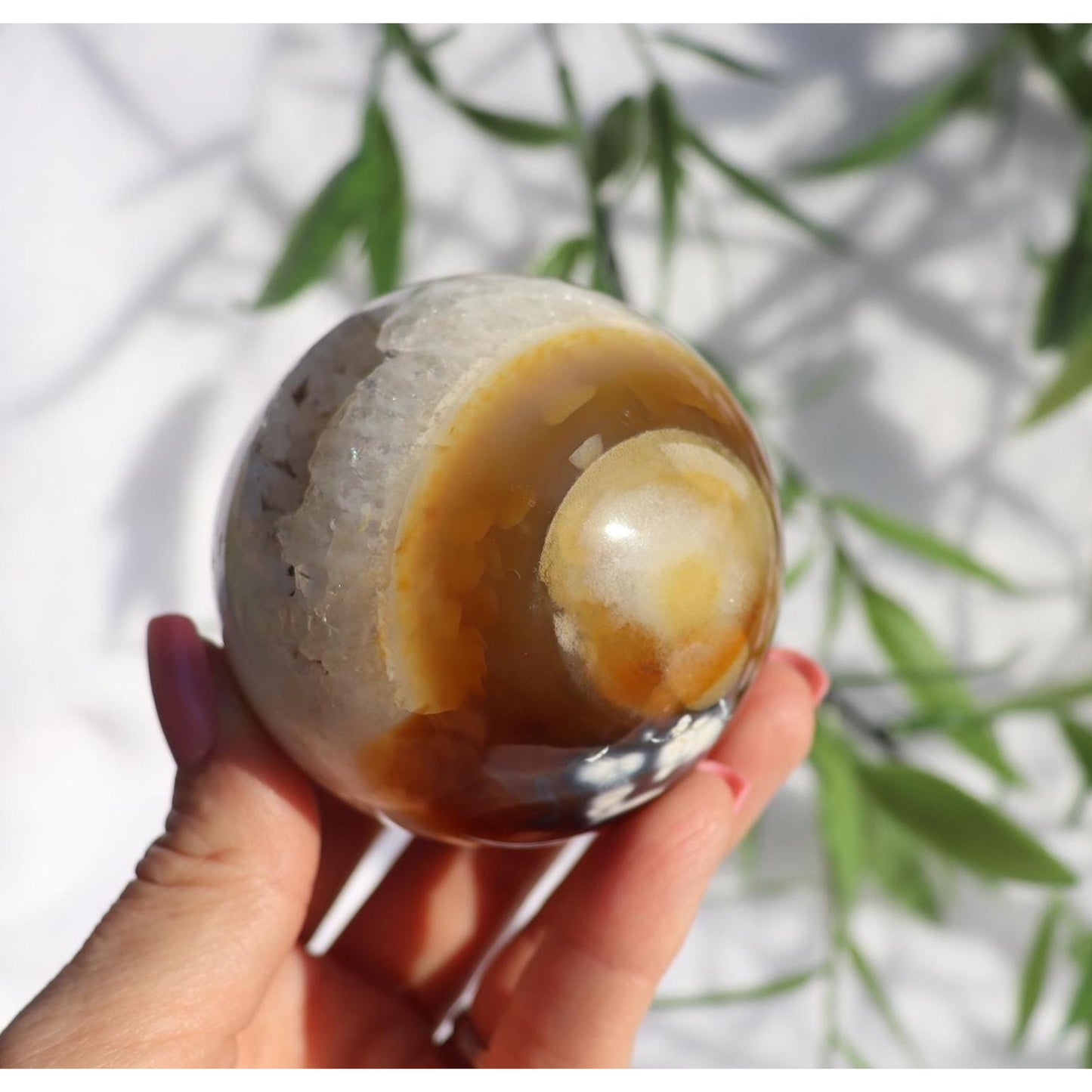Carnelian Crystal Sphere from Madagascar