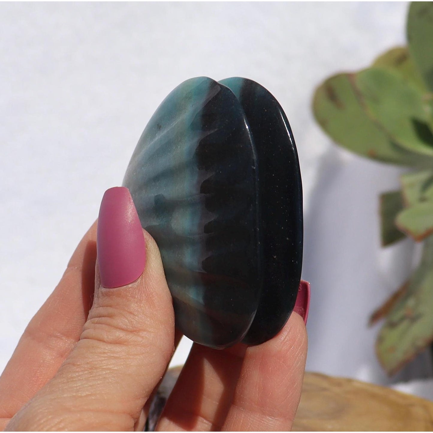 Trolleite Crystal Clam Shell Carving, Sea Shell Ocean Decor