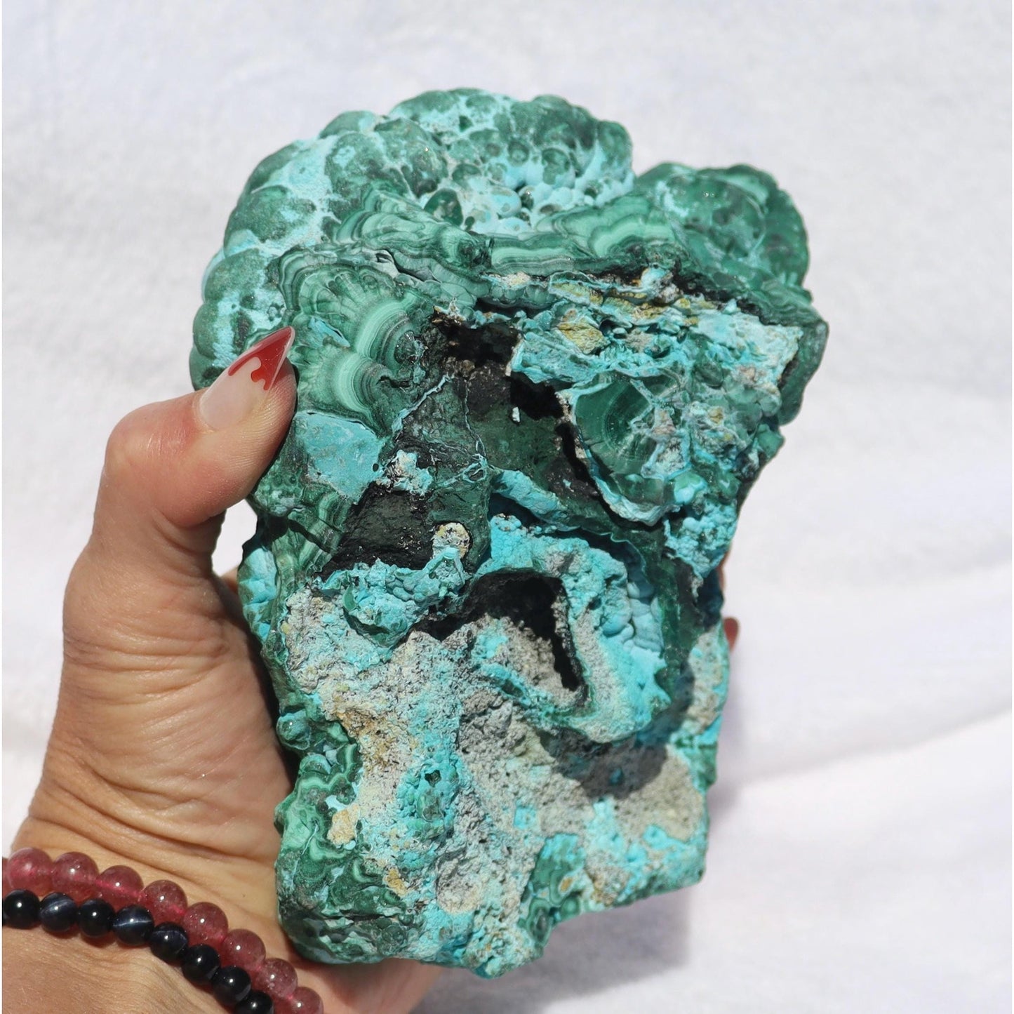 Botryoidal Chrysocolla after Malachite Specimen, Malacholla