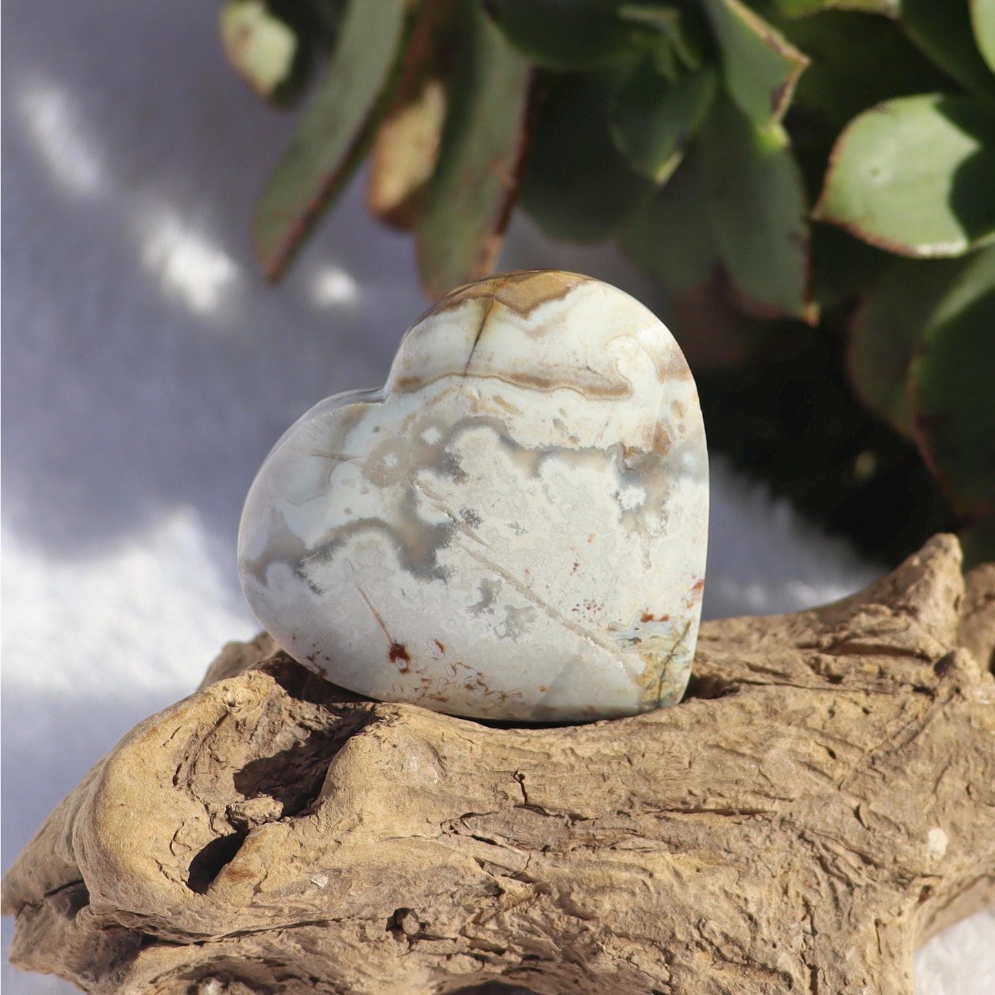 Mexican Crazy Lace Agate Heart