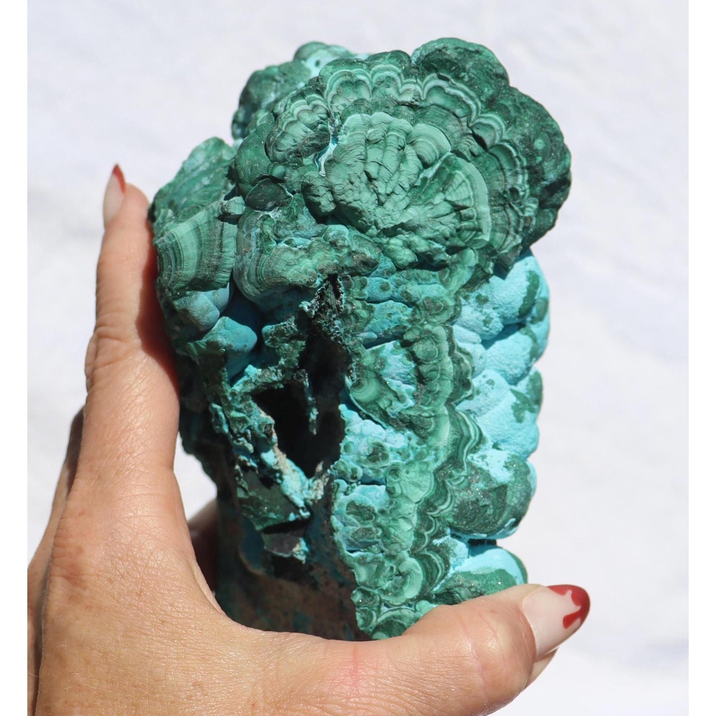 Botryoidal Chrysocolla after Malachite Specimen, Malacholla