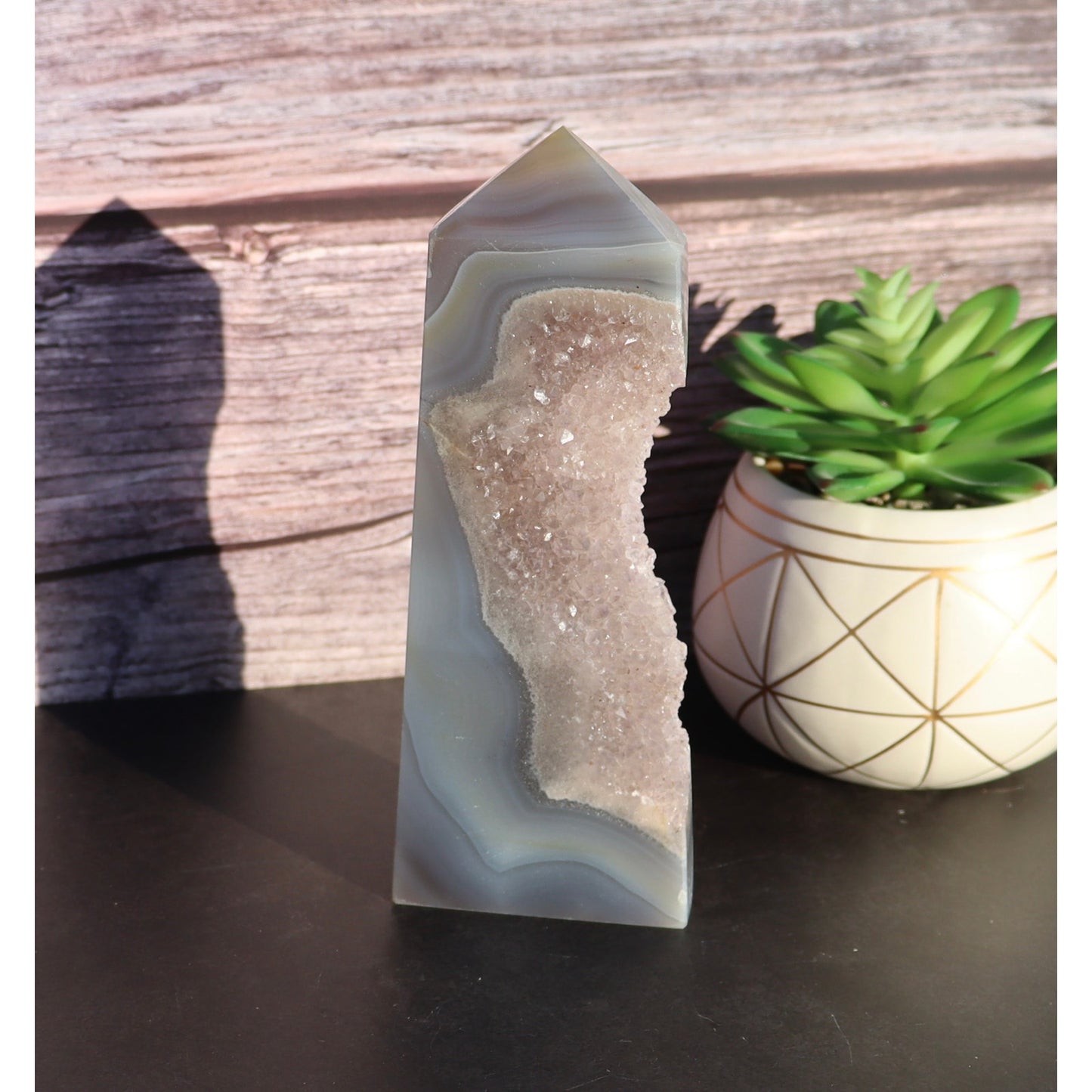Druzy Amethyst Agate Tower