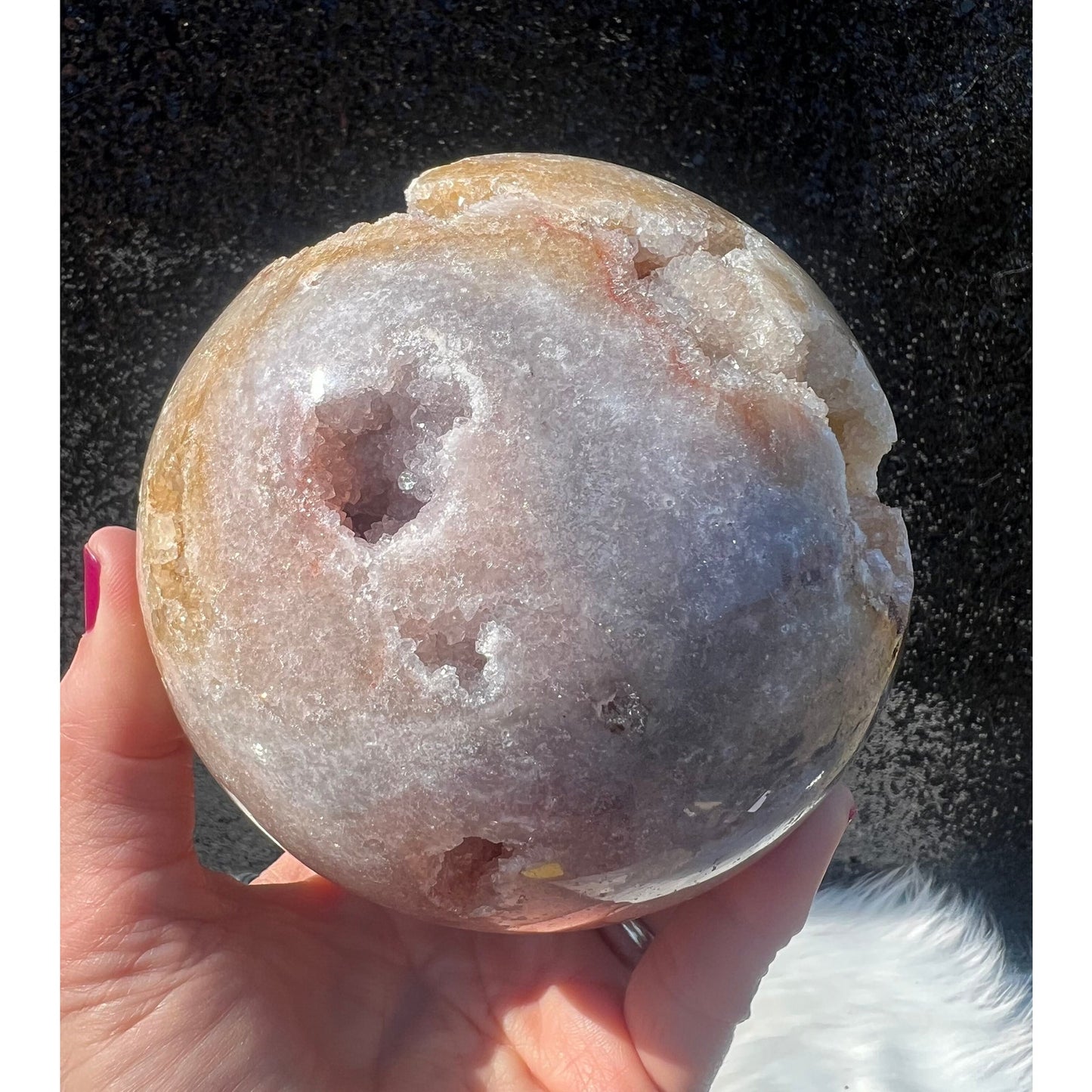 Druzy Pink Amethyst Sphere / Brazil