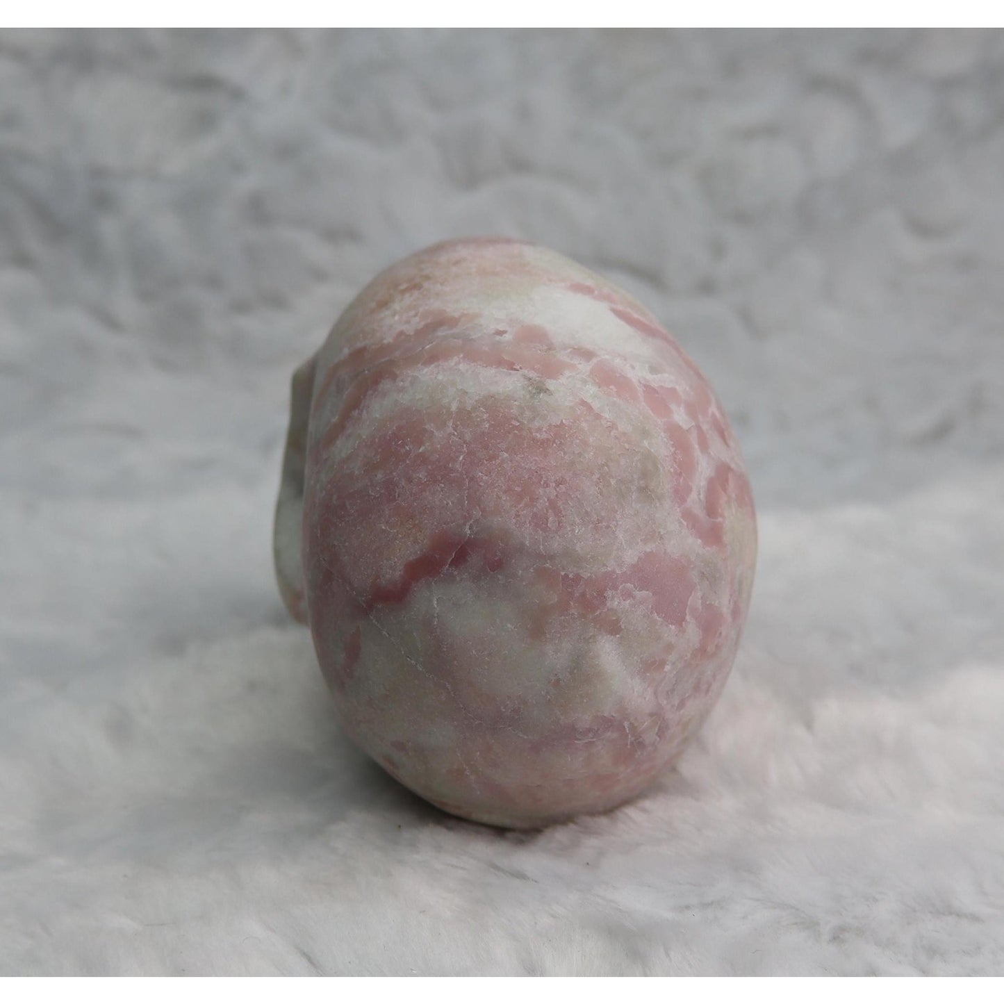 Pink Opal Skull Carving