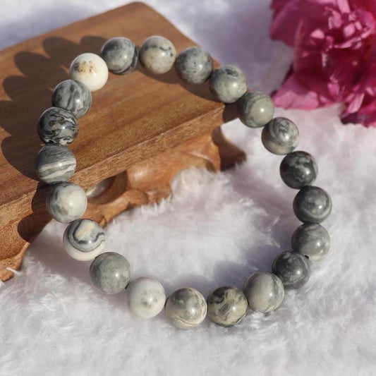 Picasso Jasper Beaded Stretch Bracelet