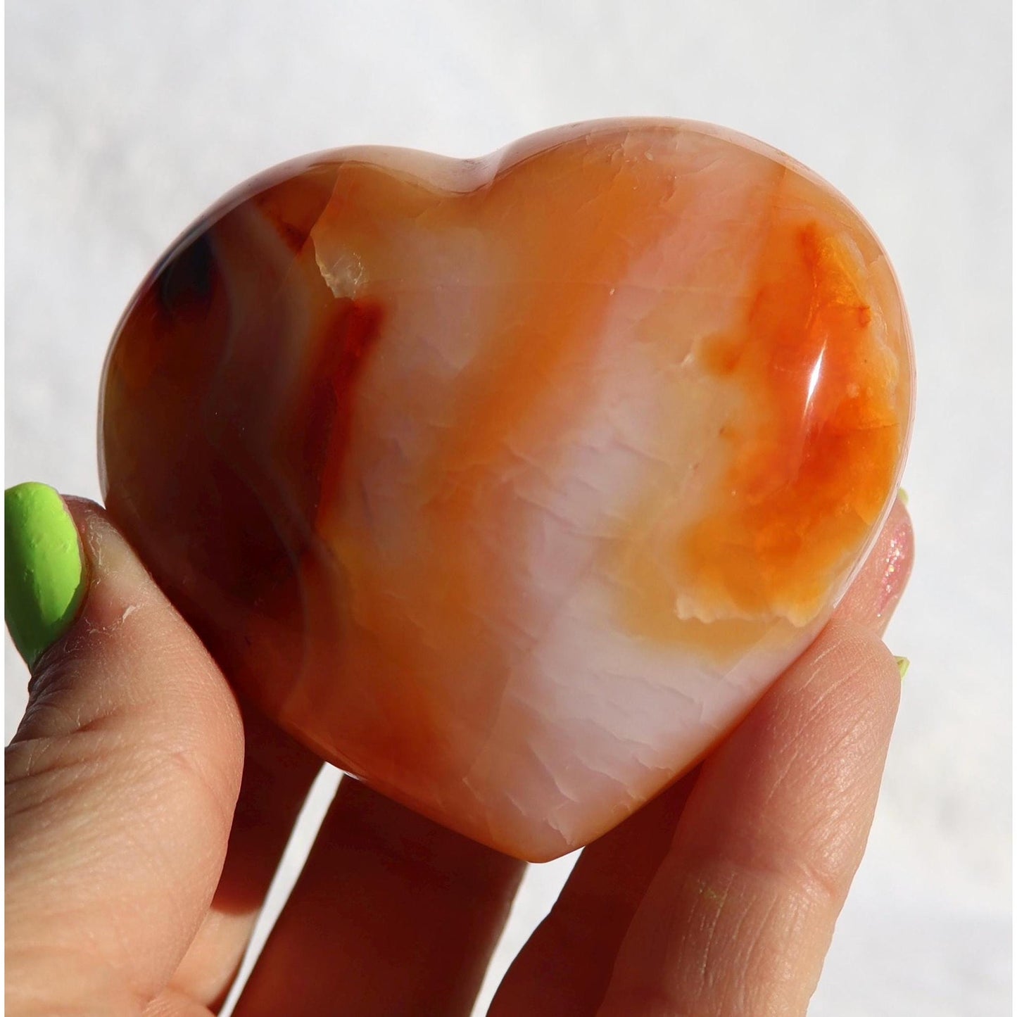 Carnelian Crystal Heart Carving from Madagascar