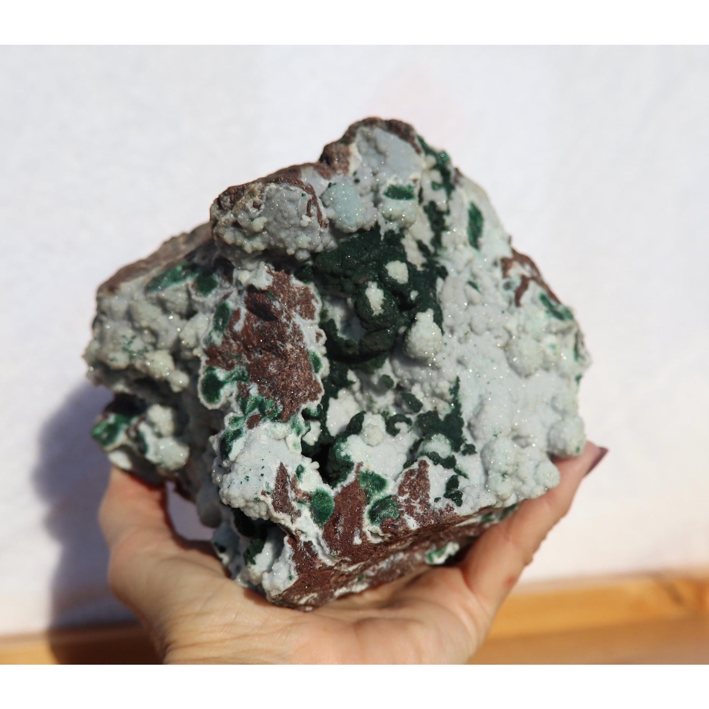 Druzy Coated Ball Malachite on Dolomite Matrix