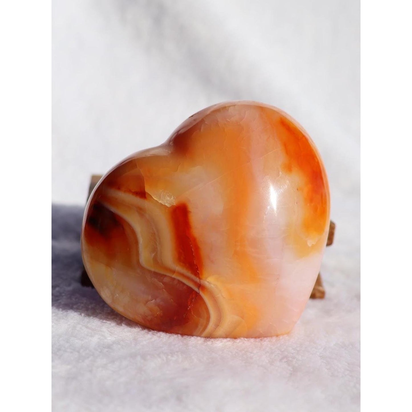 Carnelian Crystal Heart Carving from Madagascar