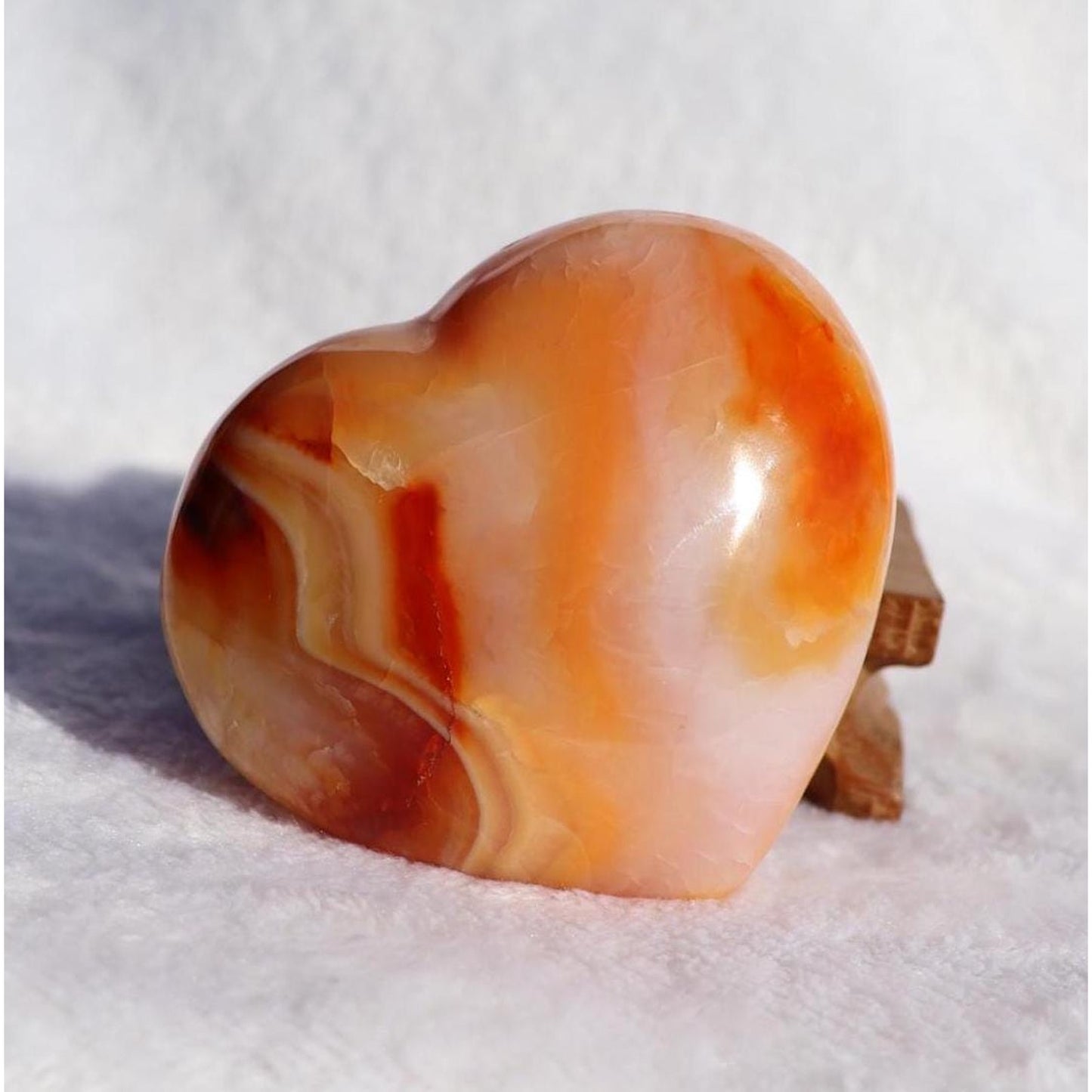 Carnelian Crystal Heart Carving from Madagascar