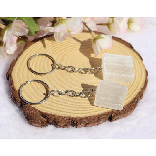 Selenite Key Chains, Key Rings, Bag Accessories