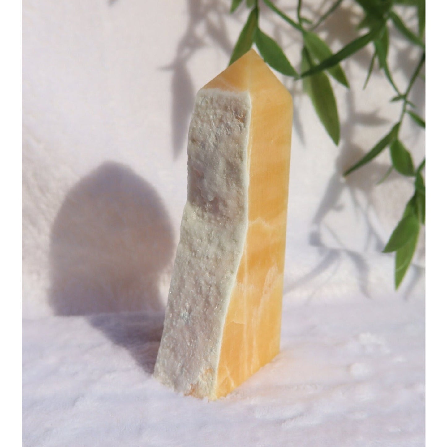 Orange Calcite Raw Edge Obelisk