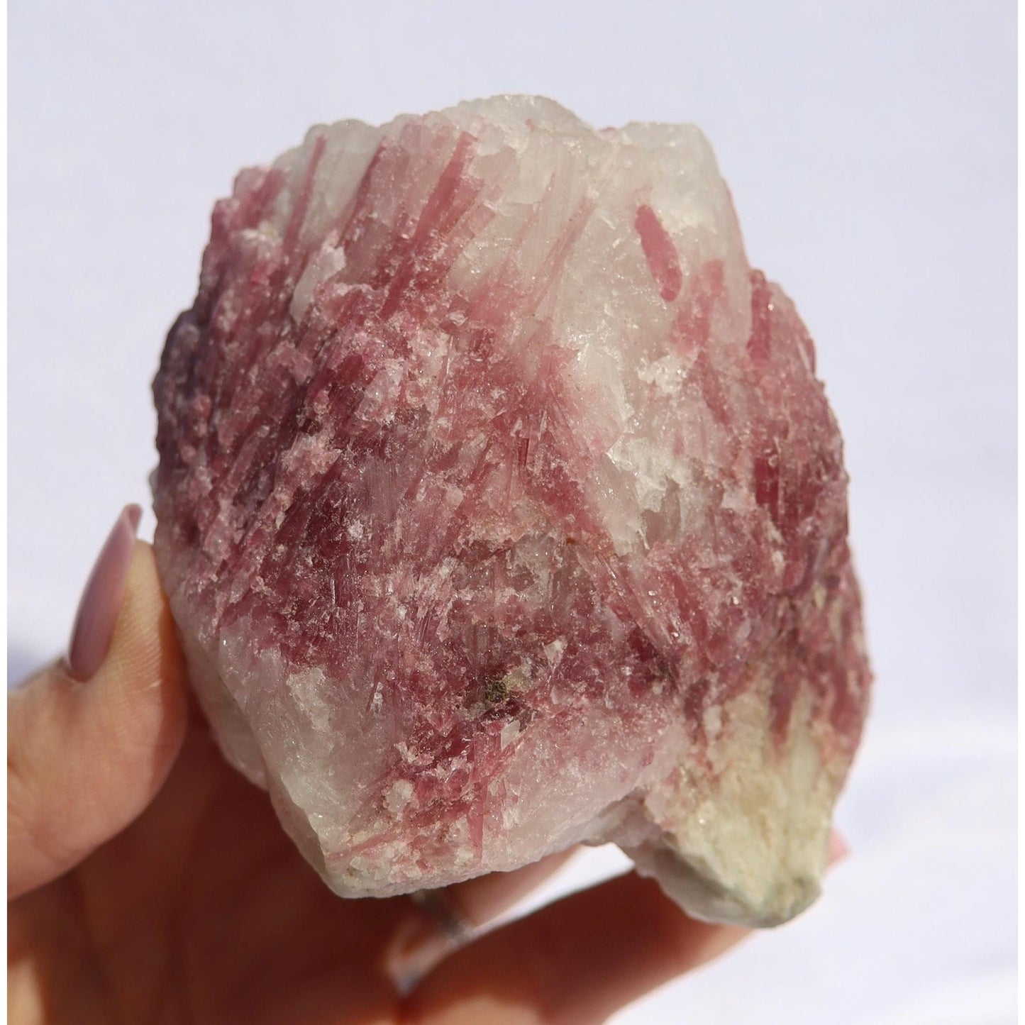 Natural Pink Rubellite Tourmaline in Matrix, Heart chakra