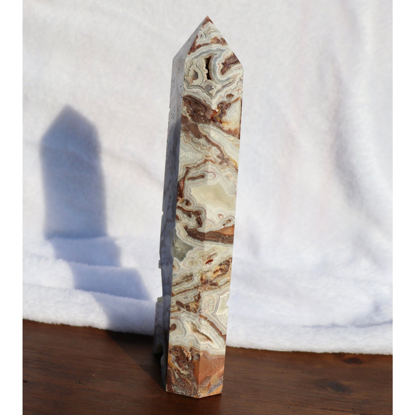 Druzy Mexican Crazy Lace Agate Obelisk