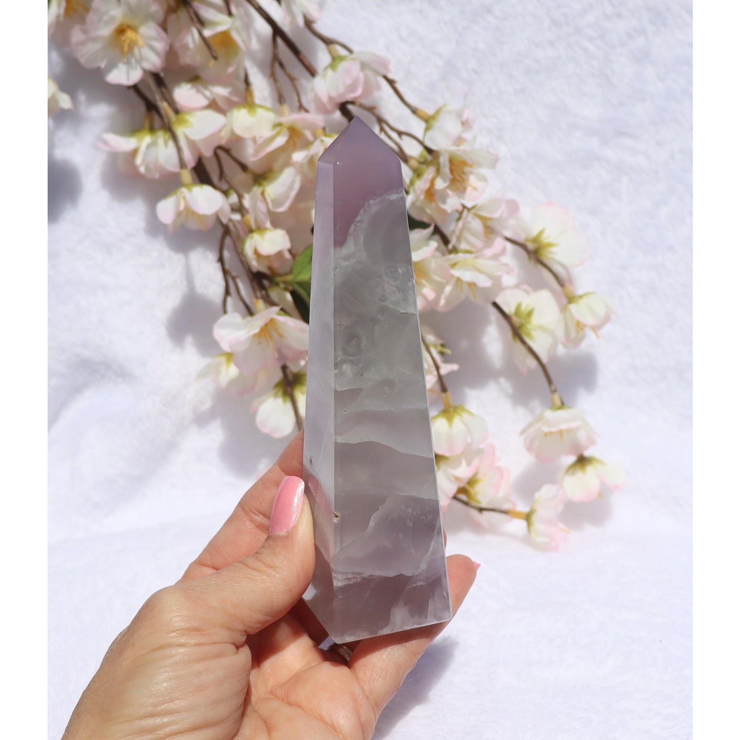 Lavender Fluorite Obelisk - Yttrium Fluorite