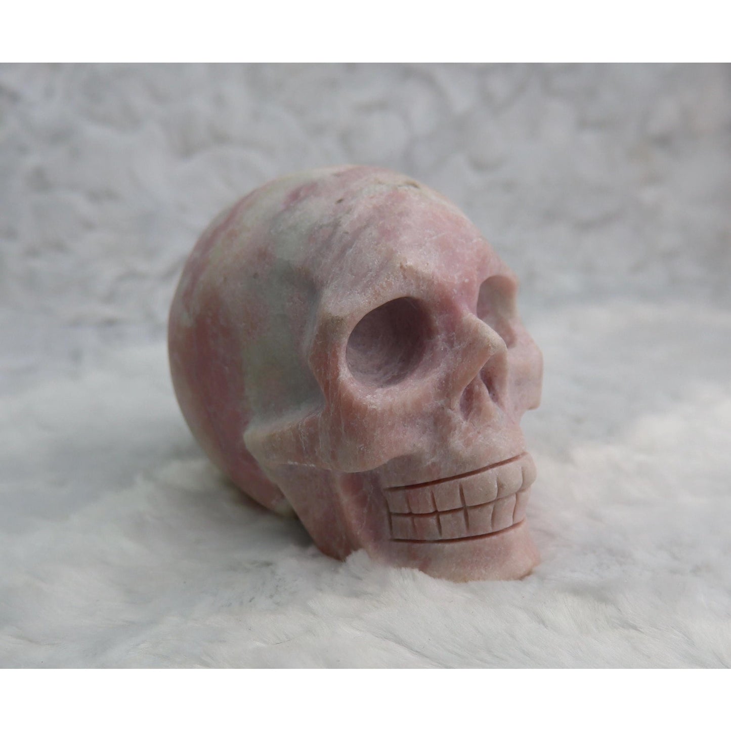 Pink Opal Skull Carving