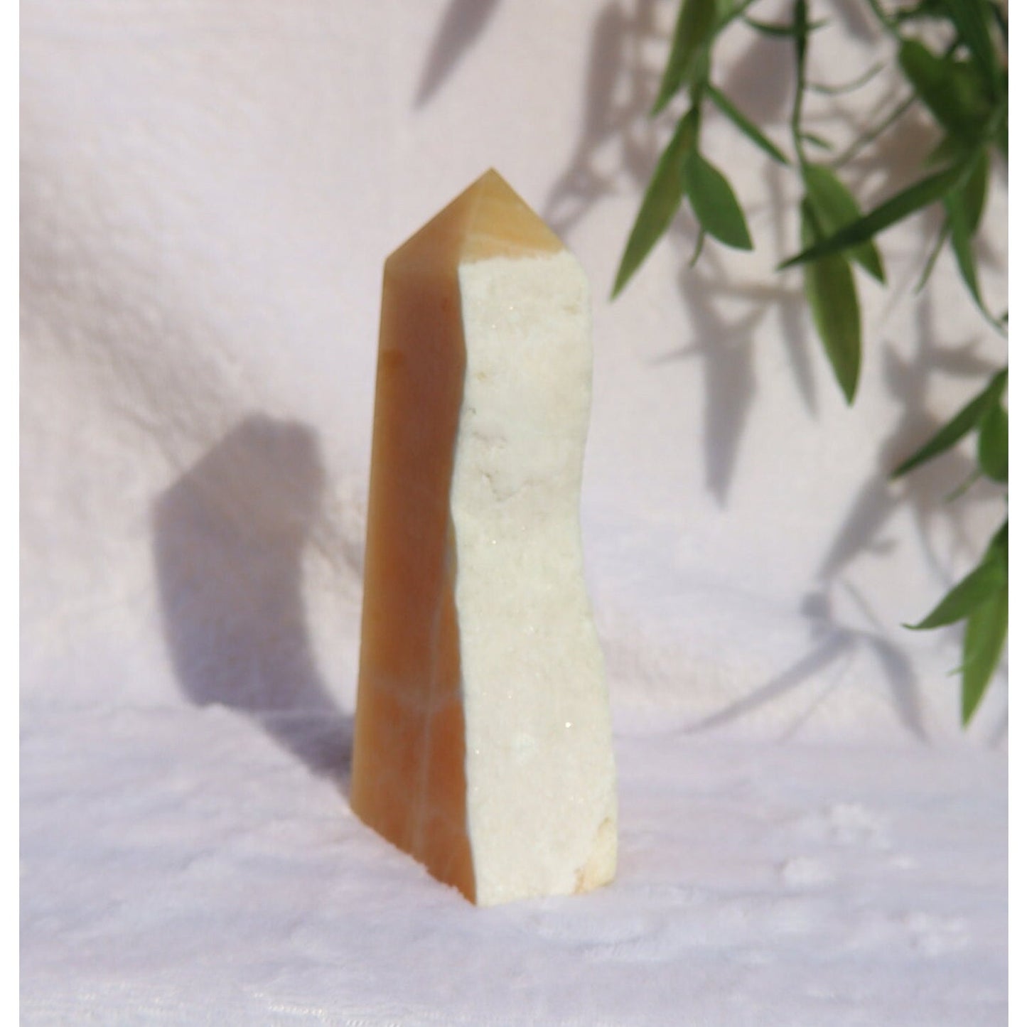 Orange Calcite Raw Edge Obelisk